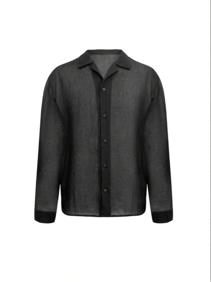 Uptown Funky Dauomo Men's Mesh Long Sleeve Fashionable Shirt